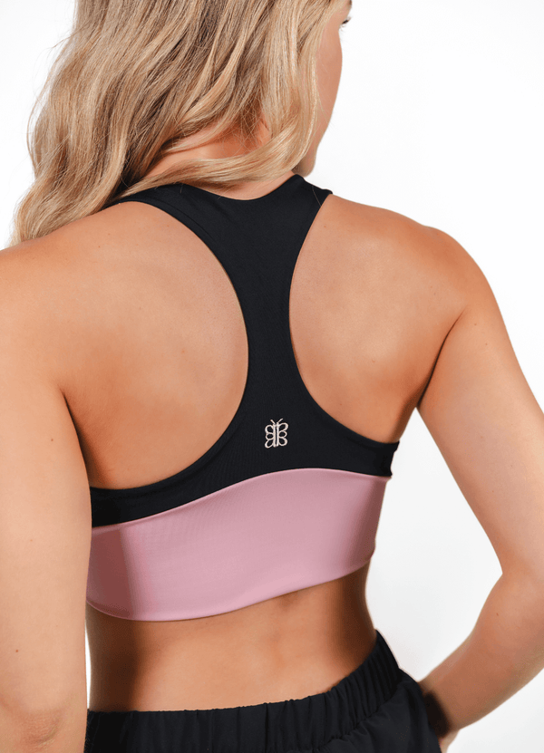Dual Motion Sport Bra - Black & Pink