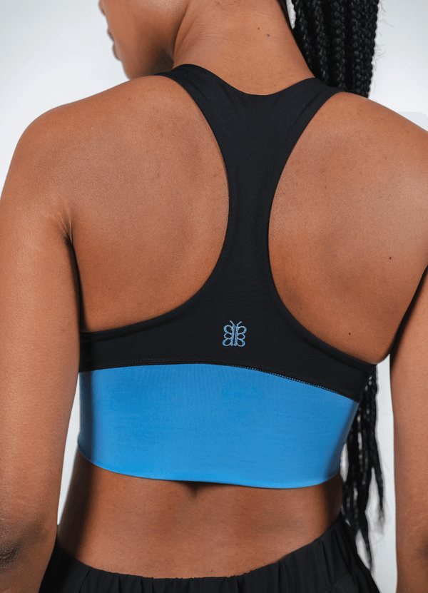 Dual Motion Sport Bra - Black & Blue