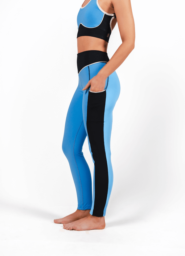 Evolve Power Legging - Black & Blue